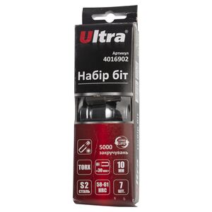 Набор бит TORX 10мм 7шт S2 (пласт кейс), ULTRA 4016902