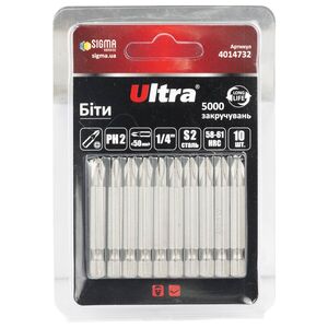 Біти PH2×50мм ¼" 10шт S2 (блістер), ULTRA 4014732