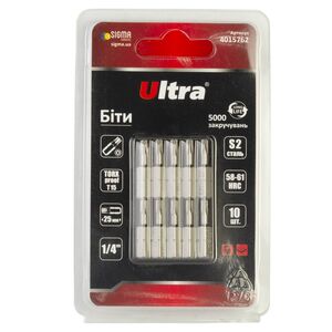 Біти TORX-proof 15×25мм ¼" 10шт S2 (блістер), ULTRA 4015762
