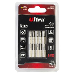 Біти TORX-proof 10×25мм ¼" 10шт S2 (блістер), ULTRA 4015752