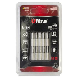 Біти TORX 10×25мм ¼" 10шт S2 (блістер), ULTRA 4015352