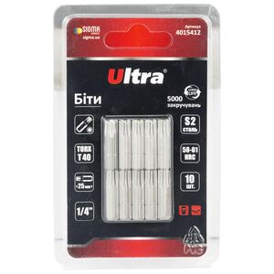 Біти TORX 40×25мм ¼" 10шт S2 (блістер), ULTRA 4015412