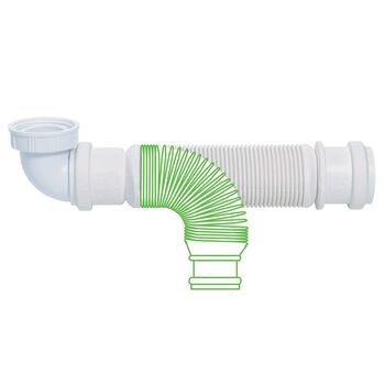 Сифон для кухонной мойки Senzo 1½"×Ø40мм, WIRQUIN 9542530