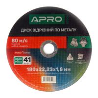 Диск відрізний по нержавіючій сталі (Ceramic) 180х1.6х22.2мм (10шт. в пач.) APRO PRO 829061