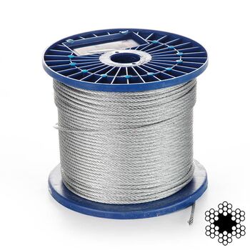 Трос 4мм. DIN 3055 (6x7) (оцинкованный W1) (бухта 200м.), APRO WR-G4