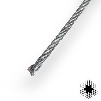 Трос 4мм. DIN 3055 (6x7) (оцинкованный W1) (бухта 200м.), APRO WR-G4