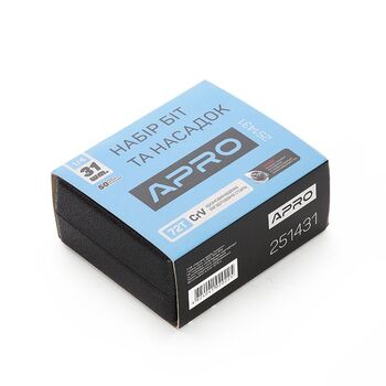 Набор насадок (инструментов) торцевых c трещоткой CrV 1/4 (72Т) (31 шт.), APRO 251431