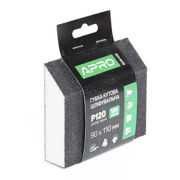 Губка шлифовальная четырехсторонняя угловая P120, APRO 828109