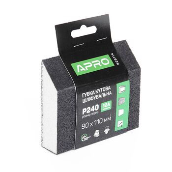 Губка шлифовальная четырехсторонняя угловая P240, APRO 828114