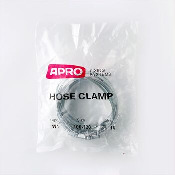 Хомут червячный W1 80-100мм (10шт) (универсальный), HCО-15 APRO