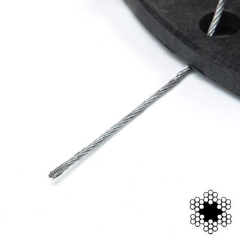 Трос 2мм DIN 3055 (6x7) (оцинкованный W1) (бухта 200м), WR-G2 APRO