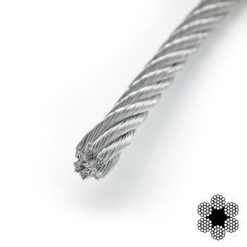 Трос 10мм DIN 3055 (6x19) (оцинкованный W1) (бухта 100м), WR-G10 APRO