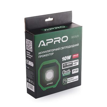 Аккумуляторный светодиодный прожектор 10Вт (Li-ion 3.7V 4400mAh), 900520 APRO