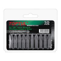 Набор бит 5/16" L30мм PH2 10 ед. на блистере, FSBA1002G TOPTUL