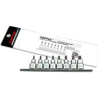 Набор бит пятигранных впрессованных в головку 1/2" TORX T20-T55 с отверстием 8 ед., GAAG0806 TOPTUL