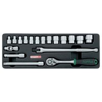 Набор инструмента комбинированный 3/8" (в ложементе), GCAT1808 TOPTUL
