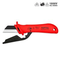 Нож кабельный изолированный 1000V VDE со сменным лезвием  TOPTUL SFAC5018V4