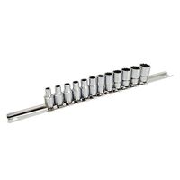 Набор головок 12-гр. 1/4" 12ед. 4~13мм (на планке) TOPTUL GAAQ0801U-12