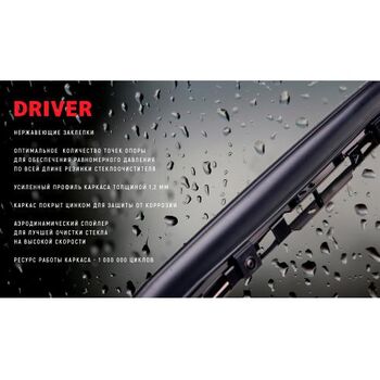Щетки стеклоочистителя каркасные со спойлером VOIN 26-650мм DRIVER