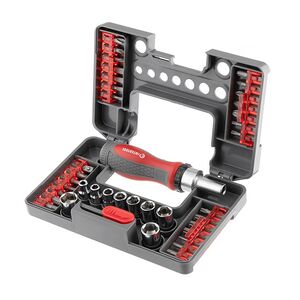Отвертка реверсивная с комплектом насадок и головок 38 ед, STORM, VT-3638 INTERTOOL