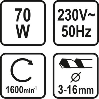 Станок для заточки сверл сетевой Ø = 3-16мм, 70V, 73470 VOREL