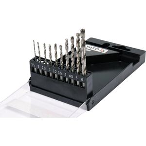 Набор сверл по металлу HSS6542, Ø = 1.5-6мм, HEX-1/4 ", для нерж., Конструкт.стали, 10 шт в футляре, YT-44888 YATO
