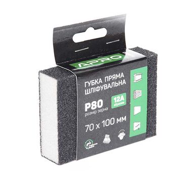Губка шліфувальна чотиристороння пряма P80, APRO 828092