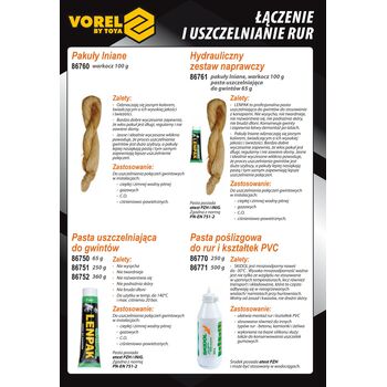 Пакля лляна сантехнічна до різьби , 100 гр, 86760 VOREL