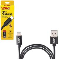 Кабель VOIN CC-1801L BK, USB - Lightning 3А, 1m, black (быстрая зарядка/передача данных) (CC-1801L 