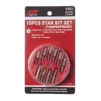 Набір біт TORX 1/4" T7H-T40H з отвором 10ед., 5363 JTC