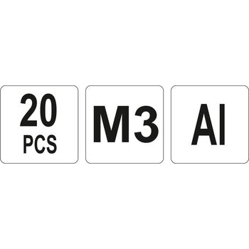 Нітогайка алюмінієва М3, l= 9 мм, 20 шт., YT-36451 YATO