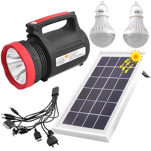 Фонарь переносной Luxury 1902 T, 5W+22SM, 2 лампы 3W, power bank, встр. ак., солн. бат., ЗУ 220V,Box