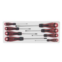 Набор отверток усиленных SL3.0, 5.5x75 SL6.5x100 SL8.0x150 PH0, 1x75 PH2x100 PH3x150 8 предметов, 7644 JTC