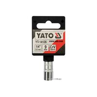 Головка торцевая 6-гранная квадрат 1/4 ", М9, CrV, YT-14126 YATO