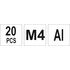 Нітогайка алюмінієва М4, l= 11 мм, 20 шт., YT-36452 YATO