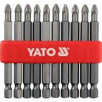 Насадки отверточные "Philips" PН2 x 75 мм. HEX 1/4 ". 10 шт, YT-0480 YATO