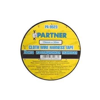 Стрічка ізоляційна тканинна 19мм x 20м (чорна), PA-9523 Partner