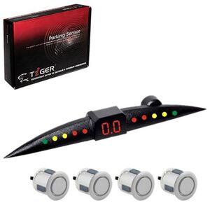 Парктроник TIGER TG-P4 SLIM/LED/4 датчика D=18mm/коннектор/silver/silver (TG-P4 SL)