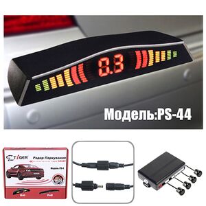 Парктроник TIGER PS-44/LED/4 датчика D=18mm/коннектор/black/black PS-44