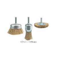 Щетка - крацовка со стержнем, Набор 3шт, Ø-255050мм, 06989 VOREL