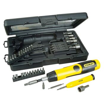 Отвертка реверсивная "Pistol Grip Ratchet" трищатка, насадки, 38 шт., 0-63-038 STANLEY