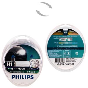 Автолампа Philips X-treme Vision H1 + 130% 12V 55W P14,5s 2 шт. 12258XV + S2 12258XV + S2