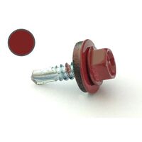 Саморіз з шестигранною головкою з шайбою з прокладкою EPDM 4,8 * 19 DIN 7504K RAL 3011 зі свердлом по металу (ящ. 2400 шт.) (Колір - коричнево-червоний), APRO 9R648193011-C