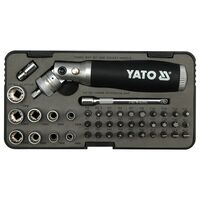 Отвертка реверсивная трищатка, насадки HEX 1/4 "SL, H, PH, PZ, T 42 ед., YT-2806 YATO