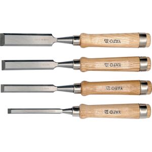 Стамески з дерев'яними ручками b= 10-16-20-25 мм. CrV. Набір 4 шт., YT-6260 YATO
