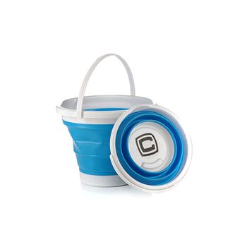 Ведро складное силиконовое 10л синий (blue) СИЛА 961004