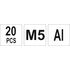 Нітогайка алюмінієва М5, l= 12 мм, 20 шт., YT-36453 YATO