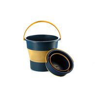 Ведро складное силиконовое 10л оранжевый - черный (orange - black) СИЛА 961002