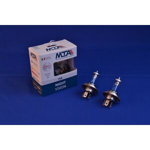Лампа автомобильная H4 12V 60/55W P43T NIGHT VISION +80% (2 шт.) (ближняя/дальняя, противотуманная) MTA 84163 NVB2