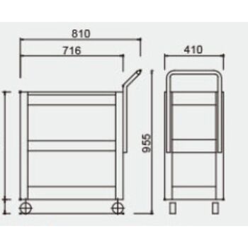 Тележка инструментальная 3 полки (T2800 Force)